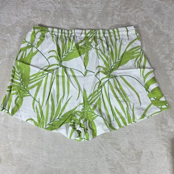PIYAMA Abigail Pajama Sleep Set XXXL Shorts w/Short Sleeve Top Green/White Palm - Picture 3 of 13